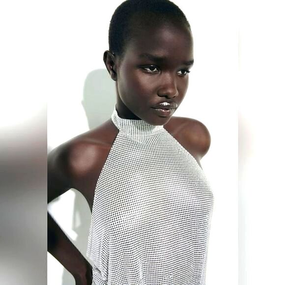 ZARA HALTER JEWELED TOP - Picture 2 of 13